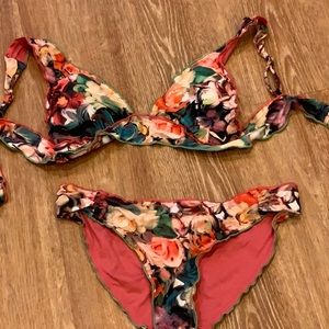 Bikini Floral Pattern, Size Juniors Large